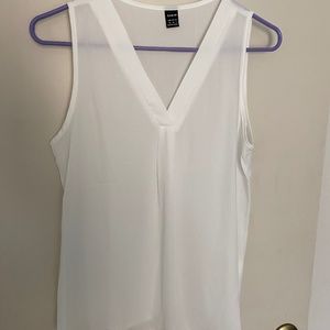 Women's white button-down tank blouse white